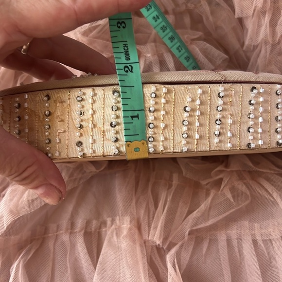 Vintage Embroidered Floral Jewelry Box with Beaded Trim and Mirror - Picture 8 of 13